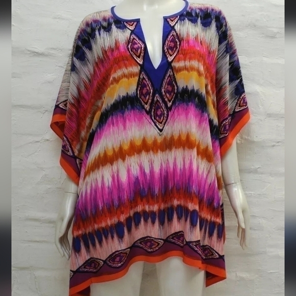 Trina Turk Theodore Dress 100%Silk Size XS Small Elegant Glam Coastal Bohemian - Picture 4 of 12